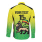 Custom Jamaica Football Long Sleeve Button Shirt Go Champions