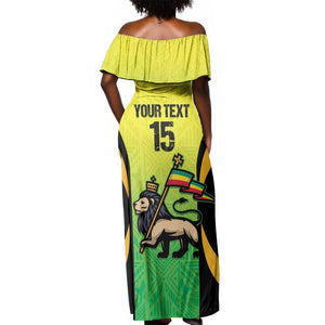 Custom Jamaica Football Off Shoulder Maxi Dress Go Champions