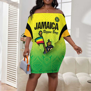 Custom Jamaica Football Off Shoulder Short Dress Go Champions
