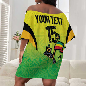 Custom Jamaica Football Off Shoulder Short Dress Go Champions