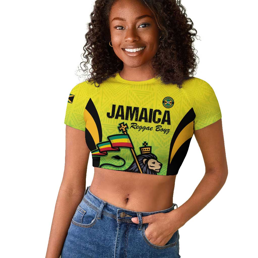 Custom Jamaica Football Raglan Cropped T shirt Go Champions