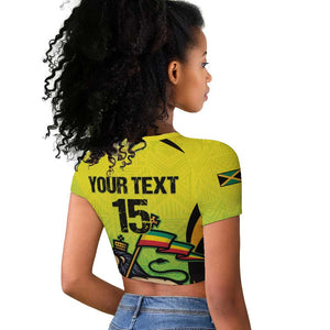 Custom Jamaica Football Raglan Cropped T shirt Go Champions