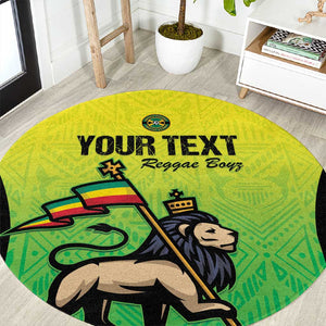 Custom Jamaica Football Round Carpet Go Champions