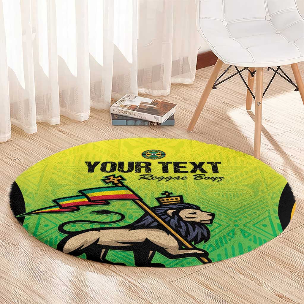 Custom Jamaica Football Round Carpet Go Champions
