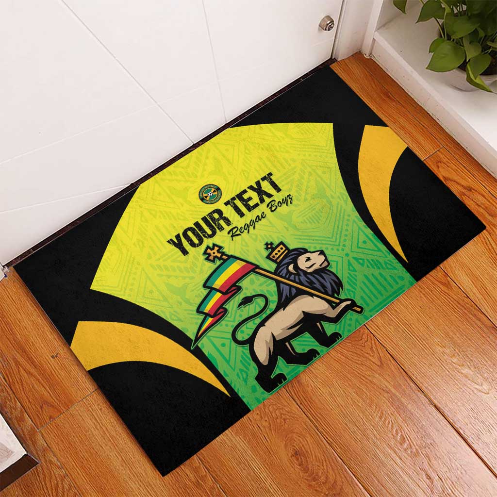 Custom Jamaica Football Rubber Doormat Go Champions