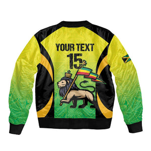 Custom Jamaica Football Sleeve Zip Bomber Jacket Go Champions
