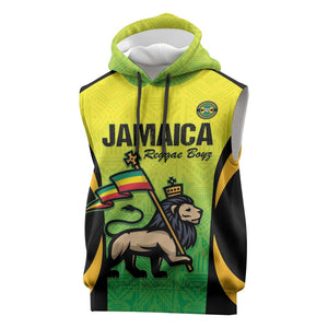 Custom Jamaica Football Sleeveless Hoodie Go Champions - African Pride