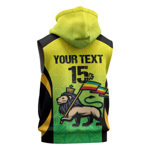 Custom Jamaica Football Sleeveless Hoodie Go Champions - African Pride