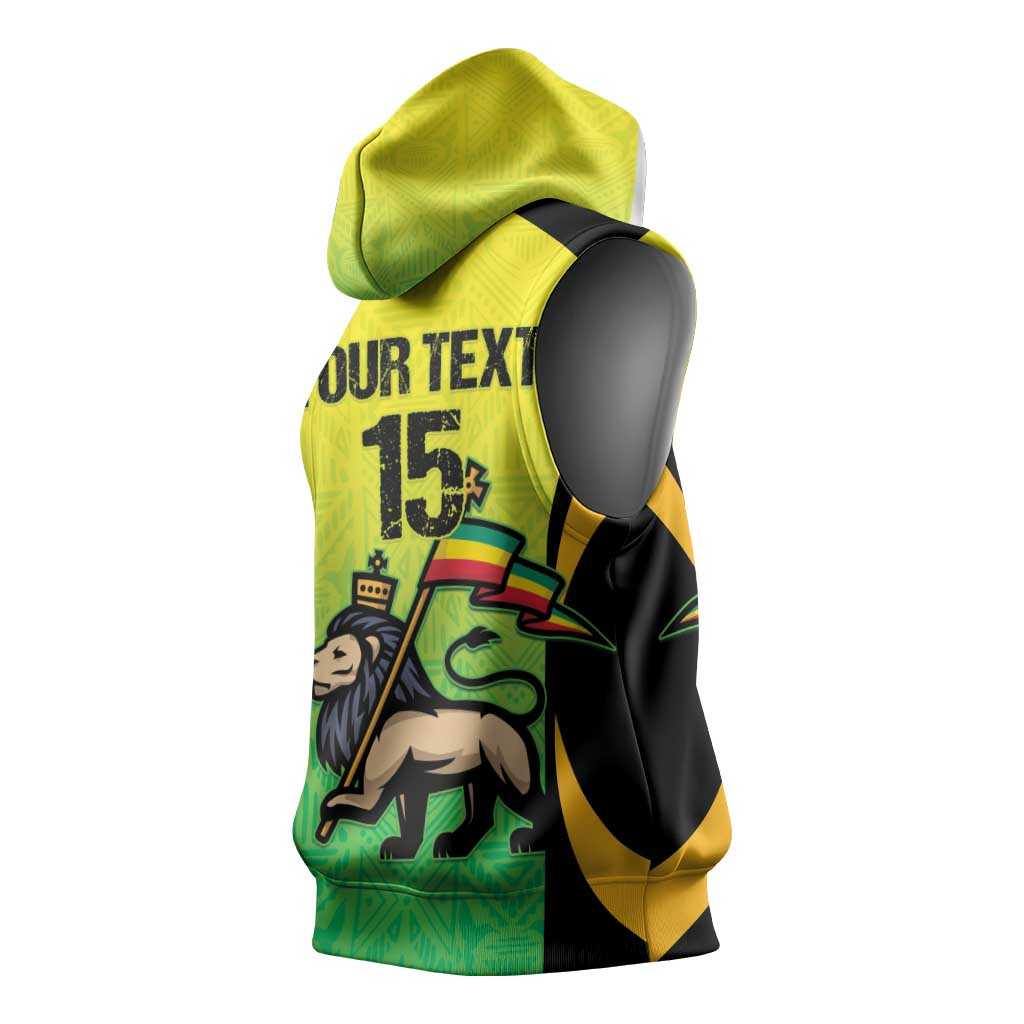 Custom Jamaica Football Sleeveless Hoodie Go Champions - African Pride