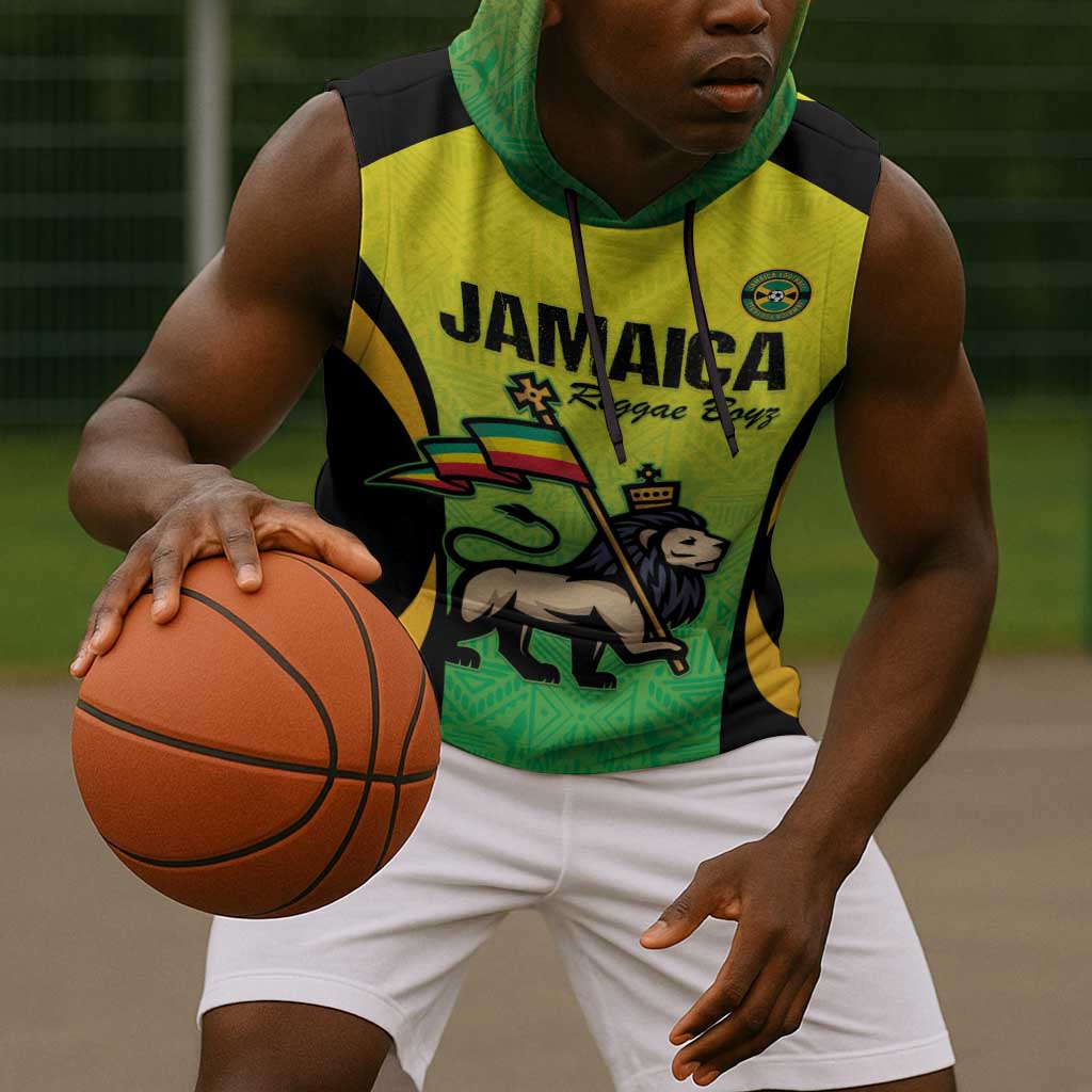 Custom Jamaica Football Sleeveless Hoodie Go Champions - African Pride
