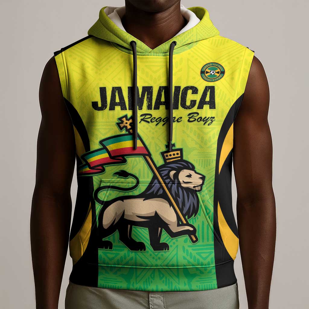 Custom Jamaica Football Sleeveless Hoodie Go Champions - African Pride