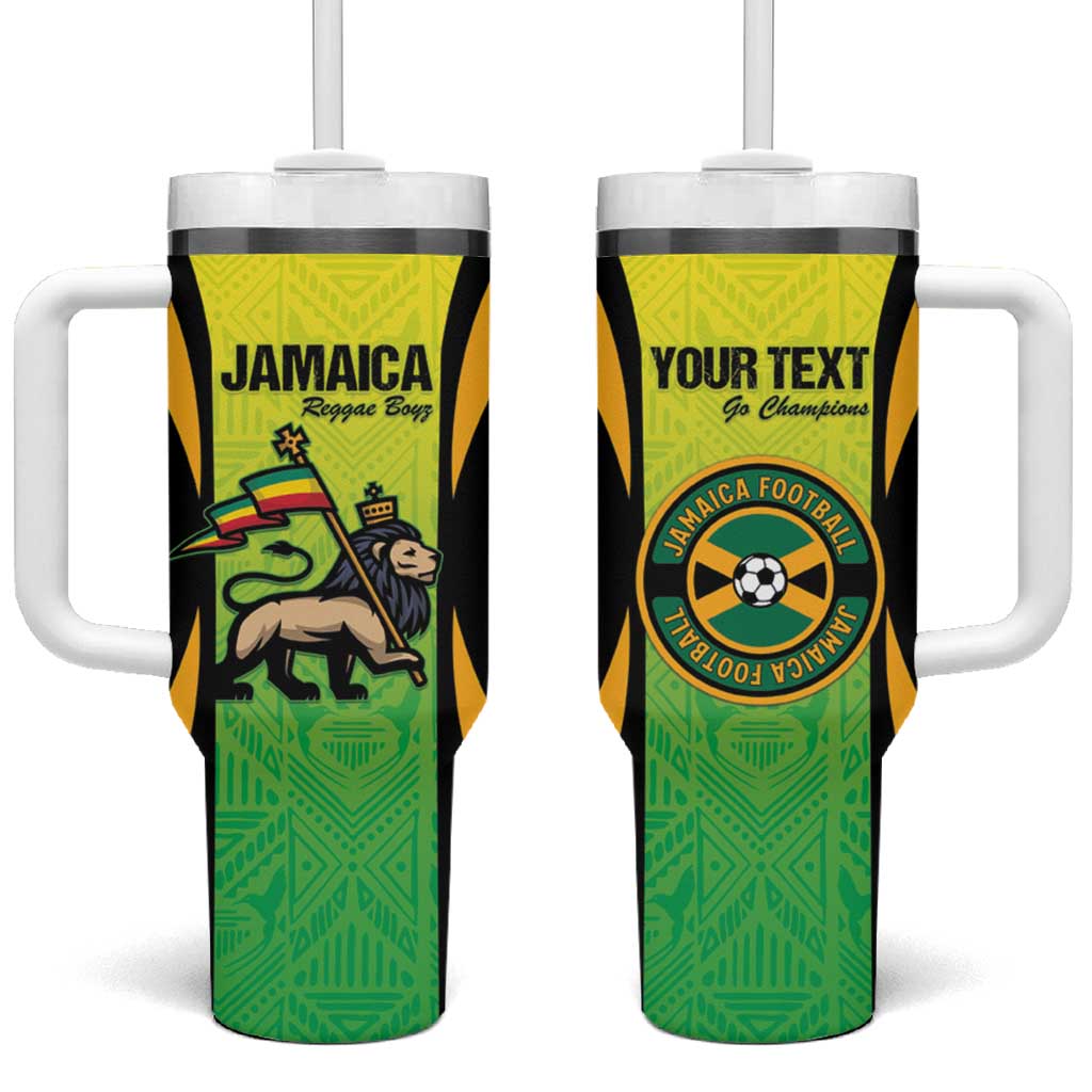 Custom Jamaica Football Tumbler With Handle Go Champions