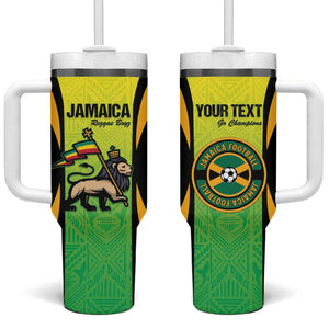 Custom Jamaica Football Tumbler With Handle Go Champions