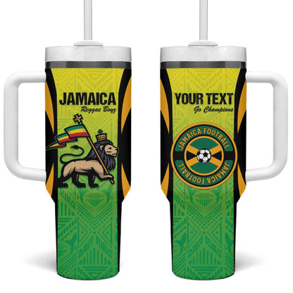 Custom Jamaica Football Tumbler With Handle Go Champions
