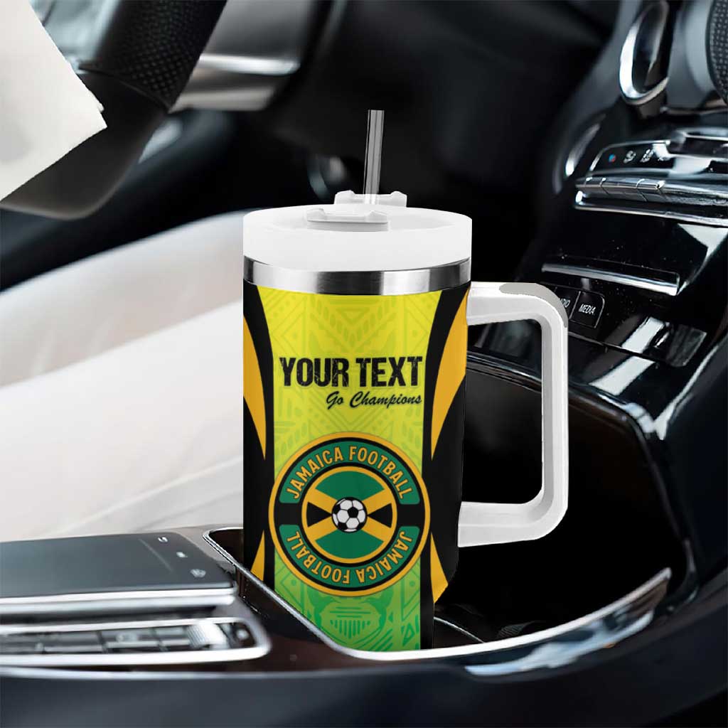 Custom Jamaica Football Tumbler With Handle Go Champions
