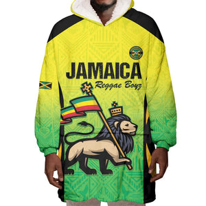 Custom Jamaica Football Wearable Blanket Hoodie Go Champions