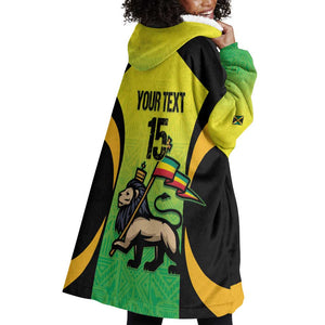 Custom Jamaica Football Wearable Blanket Hoodie Go Champions