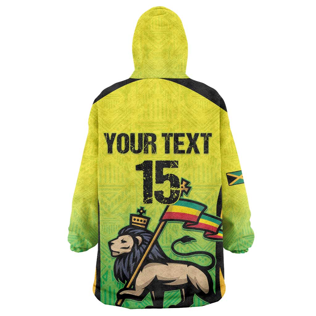 Custom Jamaica Football Wearable Blanket Hoodie Go Champions