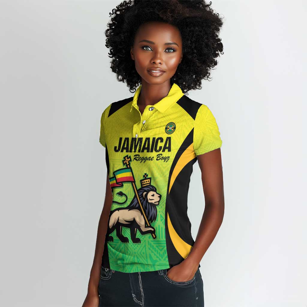 Custom Jamaica Football Women Polo Shirt Go Champions