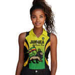 Custom Jamaica Football Women Sleeveless Polo Shirt Go Champions