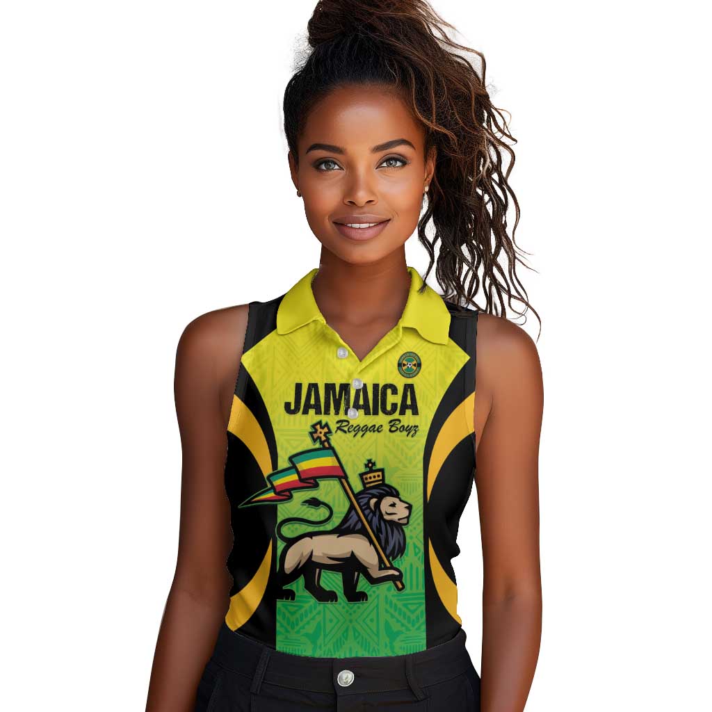 Custom Jamaica Football Women Sleeveless Polo Shirt Go Champions