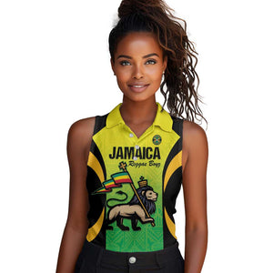 Custom Jamaica Football Women Sleeveless Polo Shirt Go Champions