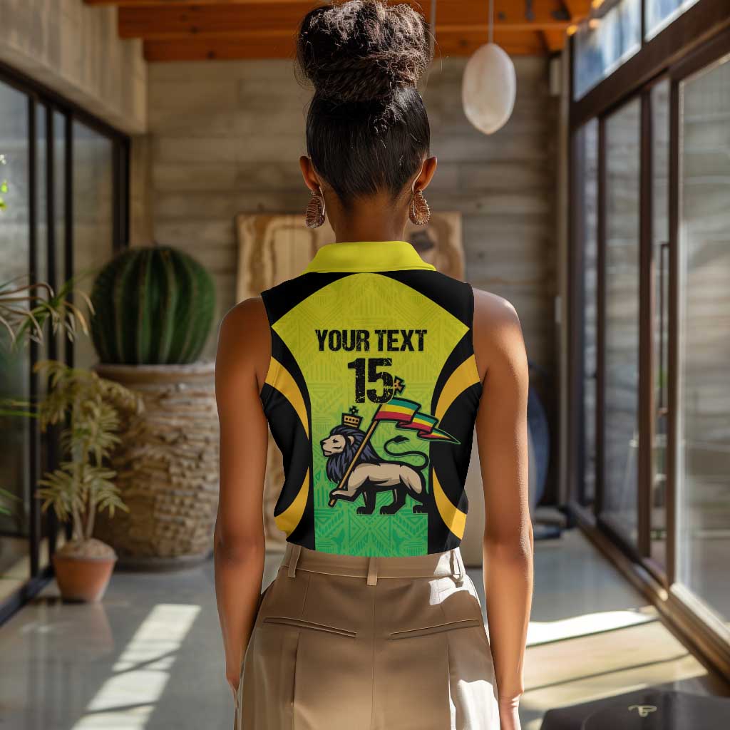 Custom Jamaica Football Women Sleeveless Polo Shirt Go Champions