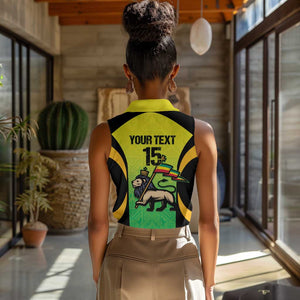 Custom Jamaica Football Women Sleeveless Polo Shirt Go Champions