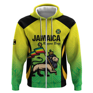Custom Jamaica Football Zip Hoodie Go Champions