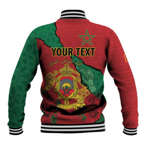 Personalised Morocco Baseball Jacket Coat Of Arms - Islamic Mix African Patterns