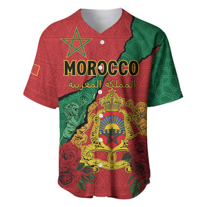 Personalised Morocco Baseball Jersey Coat Of Arms - Islamic Mix African Patterns