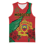 Personalised Morocco Basketball Jersey Coat Of Arms - Islamic Mix African Patterns - African Pride
