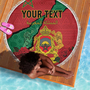 Personalised Morocco Beach Blanket Coat Of Arms - Islamic Mix African Patterns