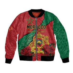 Personalised Morocco Bomber Jacket Coat Of Arms - Islamic Mix African Patterns