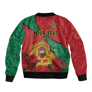 Personalised Morocco Bomber Jacket Coat Of Arms - Islamic Mix African Patterns