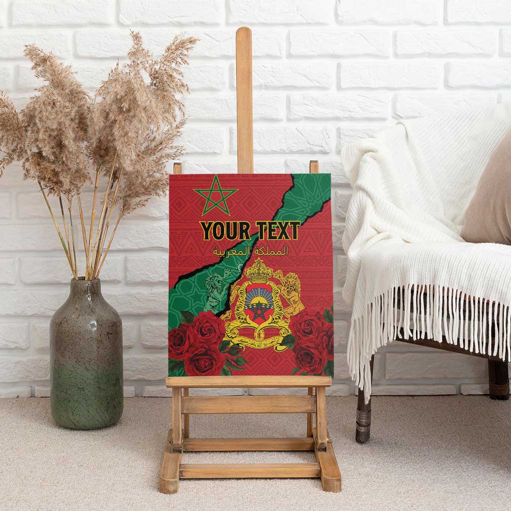 Personalised Morocco Canvas Wall Art Coat Of Arms - Islamic Mix African Patterns