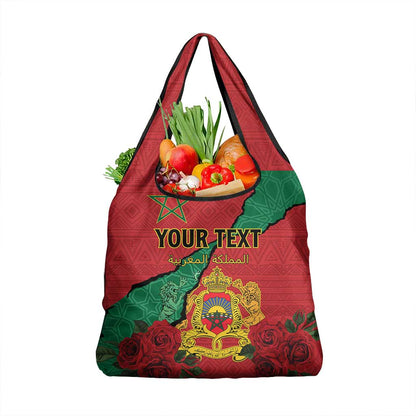 Personalised Morocco Grocery Bag Coat Of Arms - Islamic Mix African Patterns