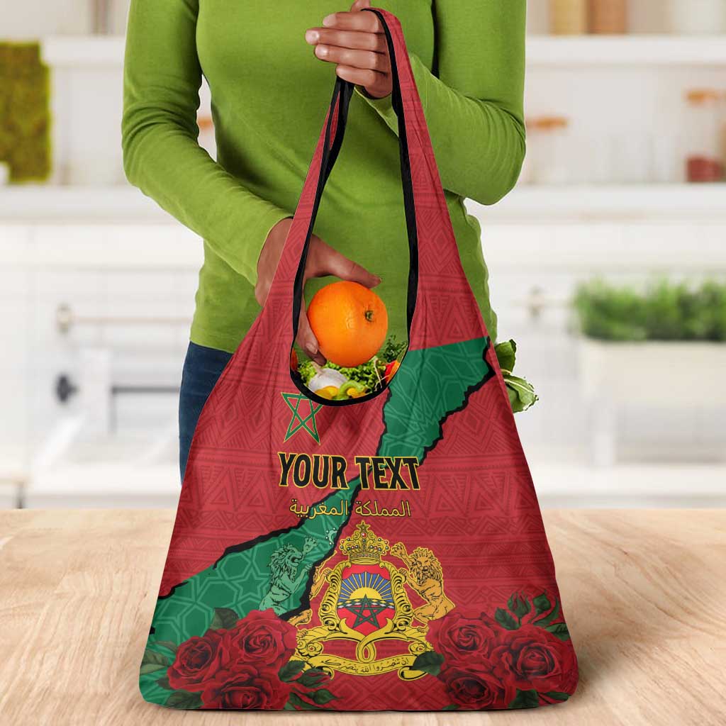 Personalised Morocco Grocery Bag Coat Of Arms - Islamic Mix African Patterns