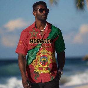 Personalised Morocco Hawaiian Shirt Coat Of Arms - Islamic Mix African Patterns