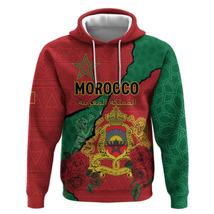 Personalised Morocco Hoodie Coat Of Arms - Islamic Mix African Patterns