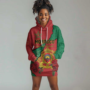 Personalised Morocco Hoodie Dress Coat Of Arms - Islamic Mix African Patterns