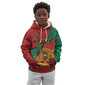 Personalised Morocco Kid Hoodie Coat Of Arms - Islamic Mix African Patterns