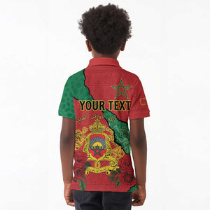 Personalised Morocco Kid Polo Shirt Coat Of Arms - Islamic Mix African Patterns