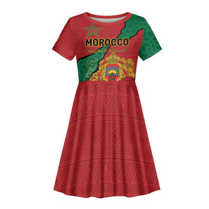 Personalised Morocco Kid Short Sleeve Dress Coat Of Arms - Islamic Mix African Patterns