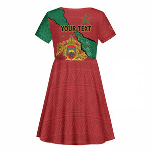 Personalised Morocco Kid Short Sleeve Dress Coat Of Arms - Islamic Mix African Patterns