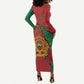Personalised Morocco Long Sleeve Bodycon Dress Coat Of Arms - Islamic Mix African Patterns LT15