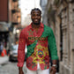 Personalised Morocco Long Sleeve Button Shirt Coat Of Arms - Islamic Mix African Patterns