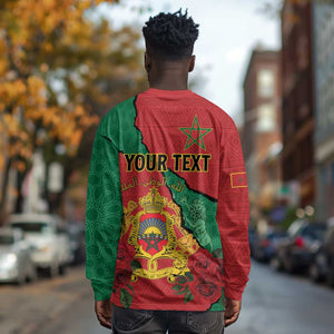 Personalised Morocco Long Sleeve Shirt Coat Of Arms - Islamic Mix African Patterns