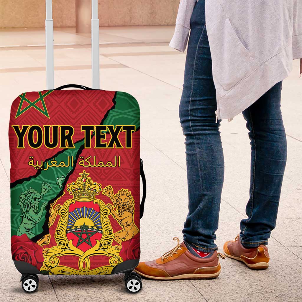 Personalised Morocco Luggage Cover Coat Of Arms - Islamic Mix African Patterns