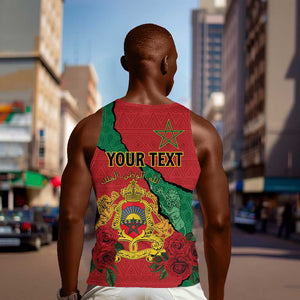 Personalised Morocco Men Tank Top Coat Of Arms - Islamic Mix African Patterns